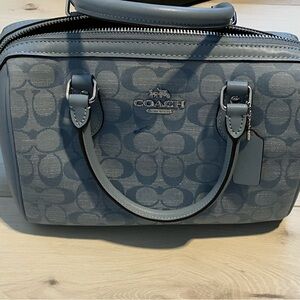 Coach Rowan satchel Signature shoulder bag in Sky Blue